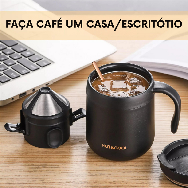 Coador de Café Portátil de Aço Inox