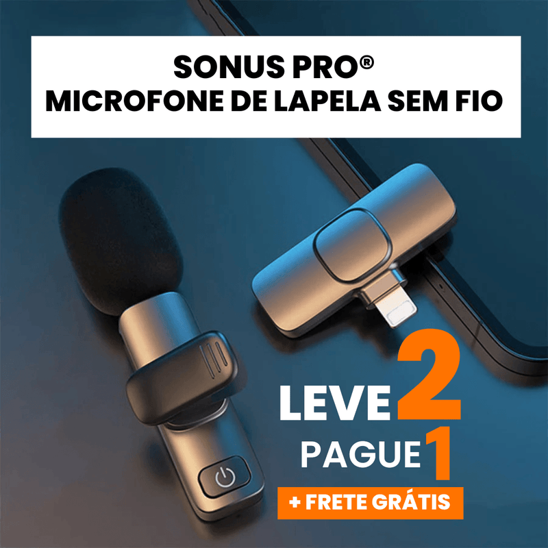 SonusPro - Microfone de lapela sem fio | LEVE 2 PAGUE 1 - EstaçãoForShop