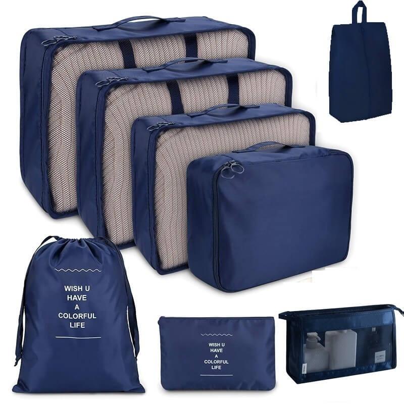 KIT 8 Bolsas Organizadoras á Prova D'água Para Viagem - EstaçãoForShop